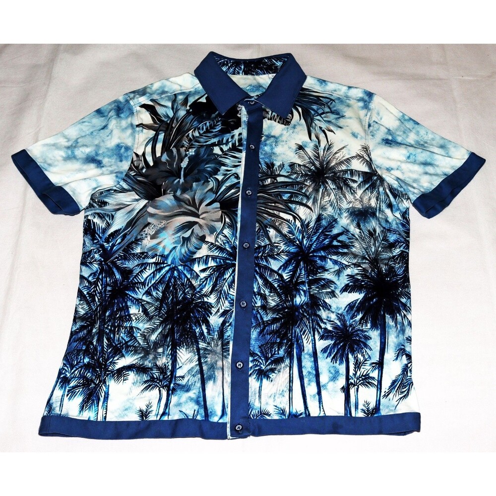 Robert Graham Slim Fit Men's Long Sleeve Button Front Tropical Shirt Size Large